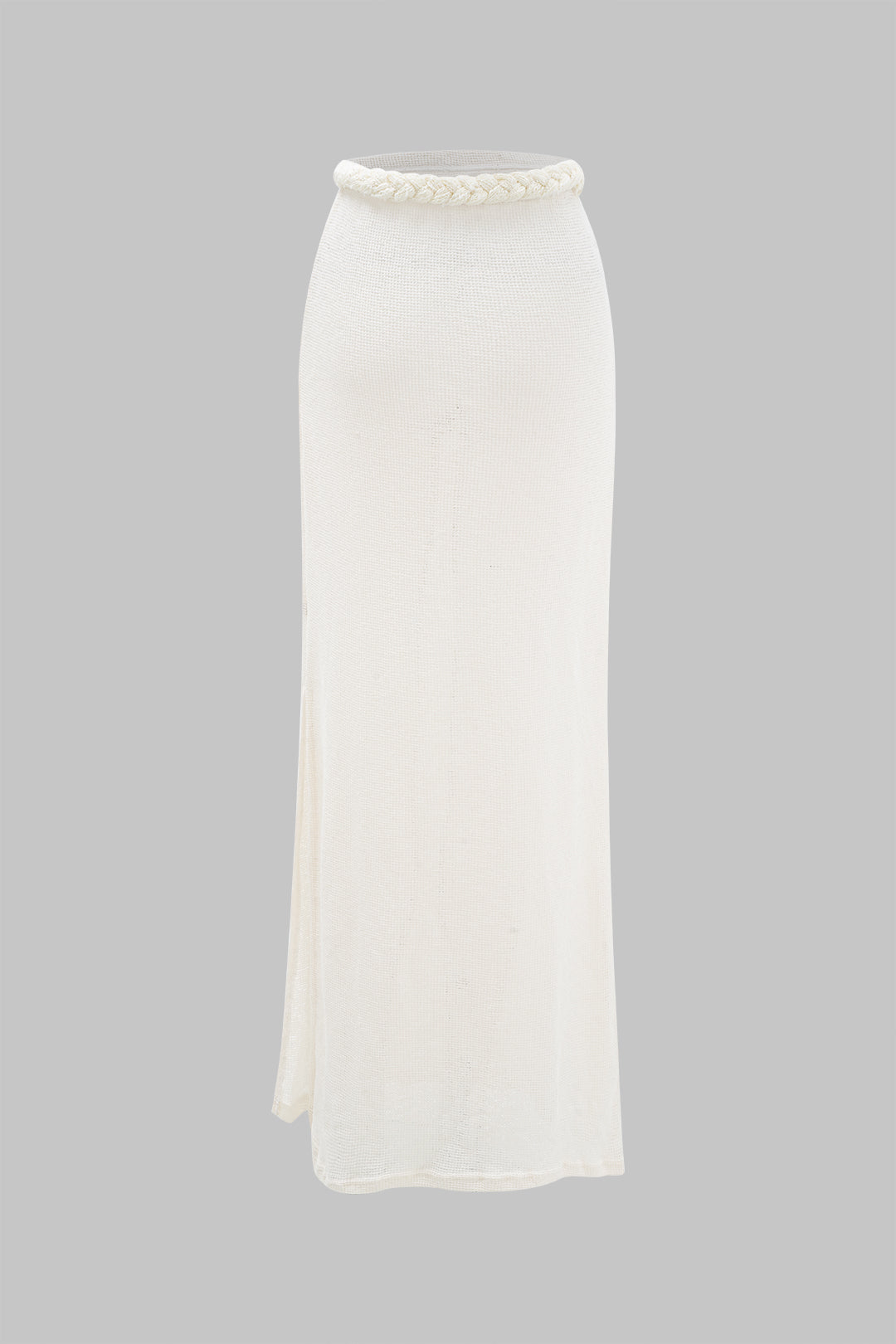 Conjunto Tejido Texturizado Top Crop Falda Con Abertura