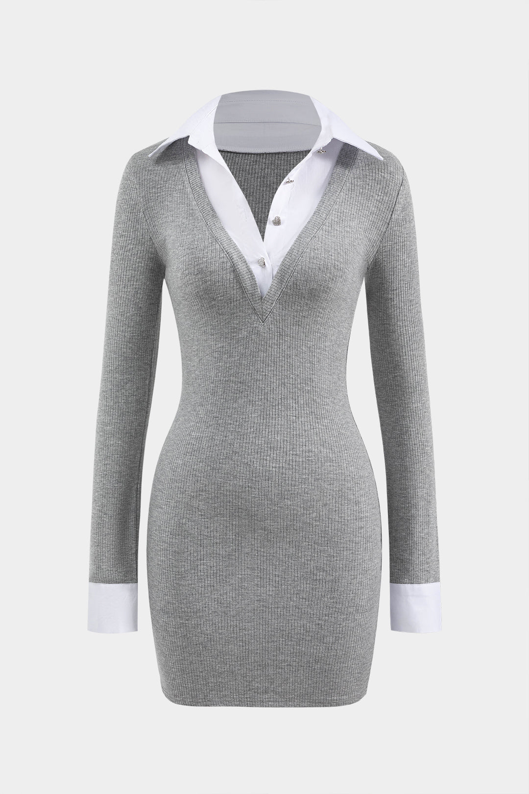 שמלת מיני עם טלאים ארוכות 