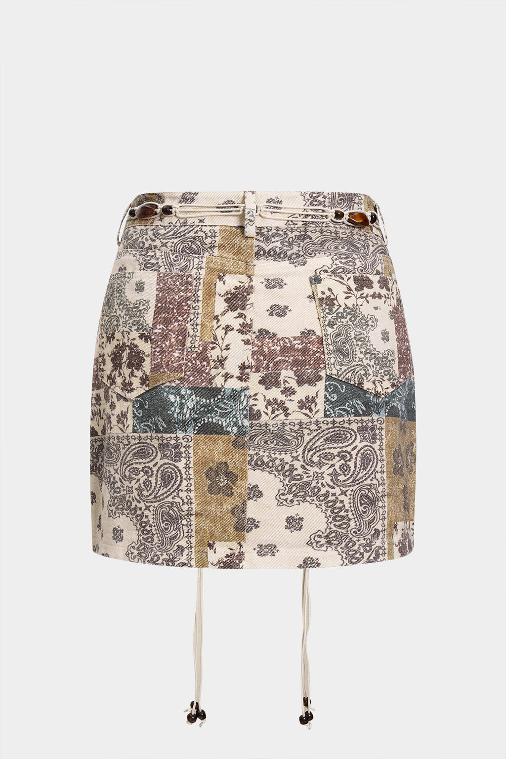 חצאית גבוהה עם הדפס פרחוני רטרו 