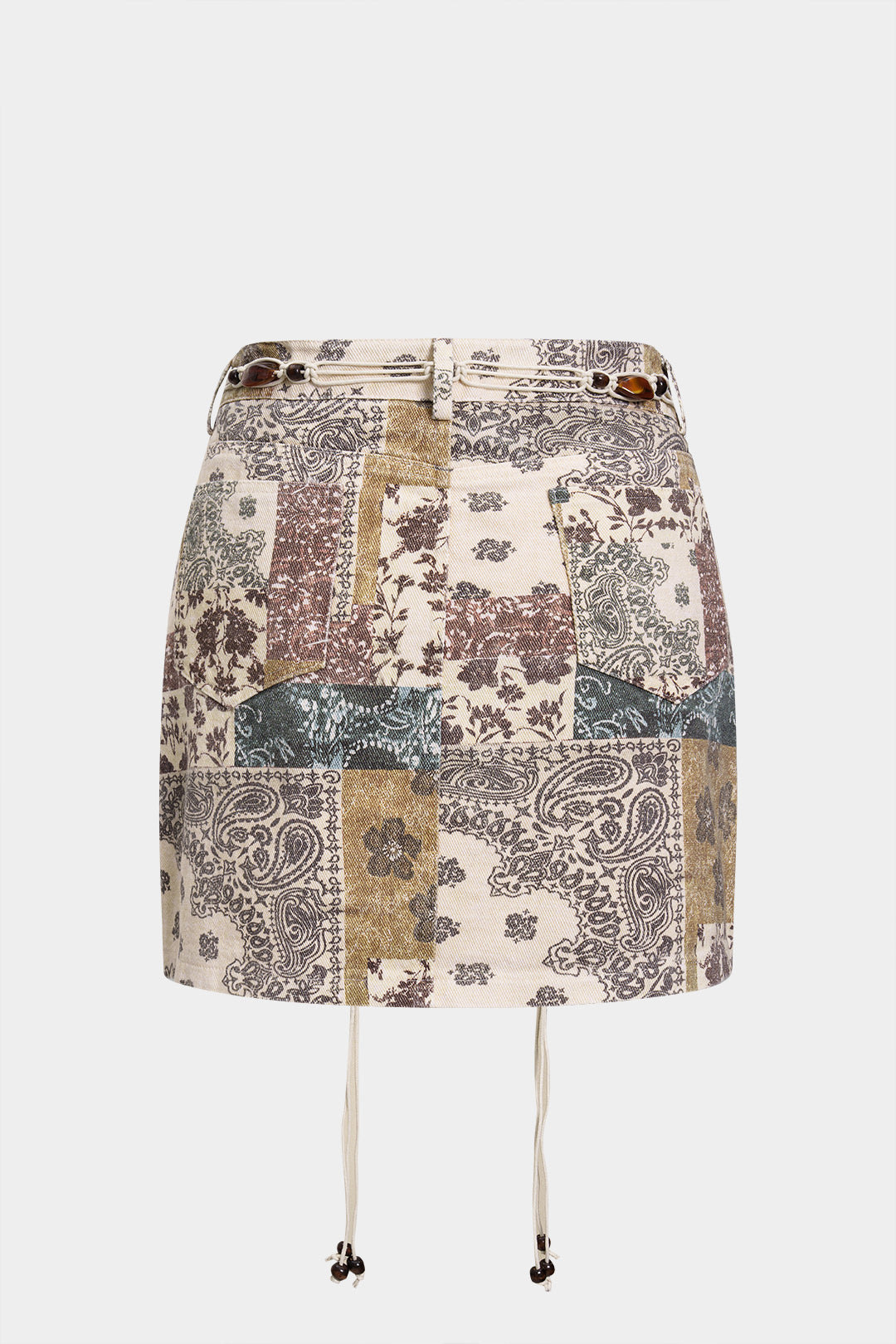 חצאית גבוהה עם הדפס פרחוני רטרו 