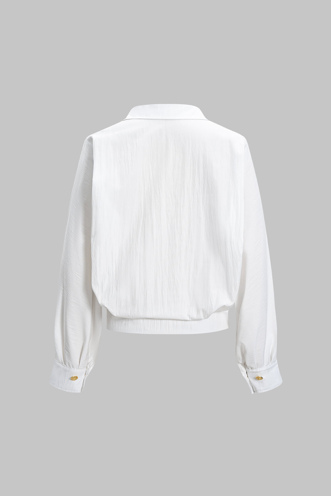 חולצה ארוכת שרוולים עם צווארון V וקשת 