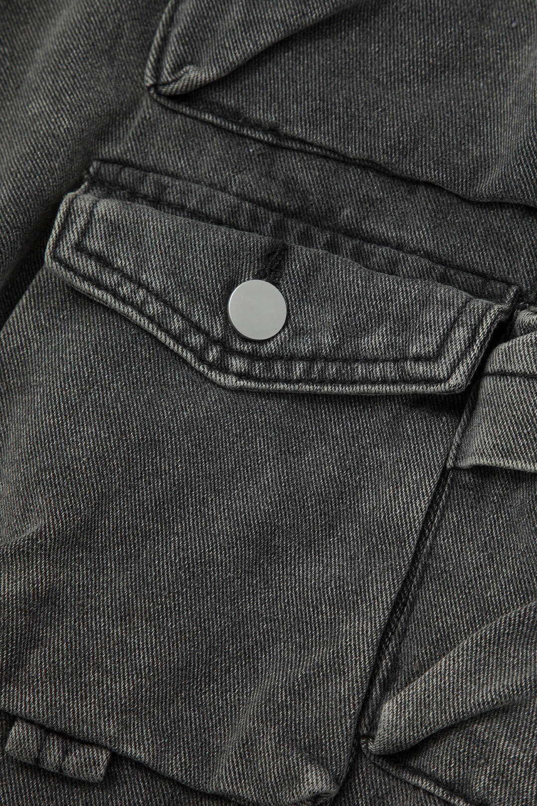 Jeans Cargo Anchos de Textura Suave con Bolsillos Múltiples