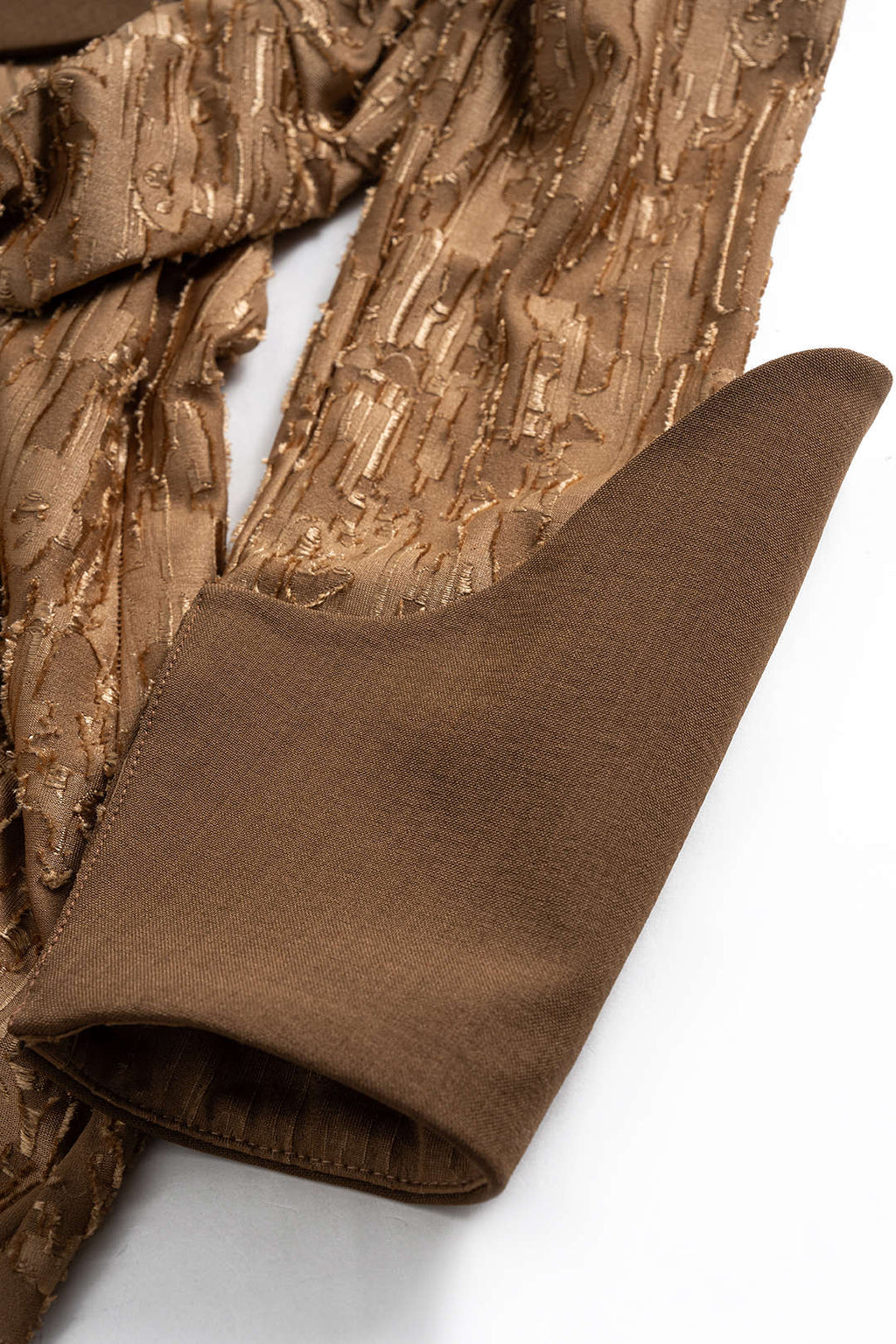 Metallic Button Ripped Patchwork Long Sleeve Bodysuit