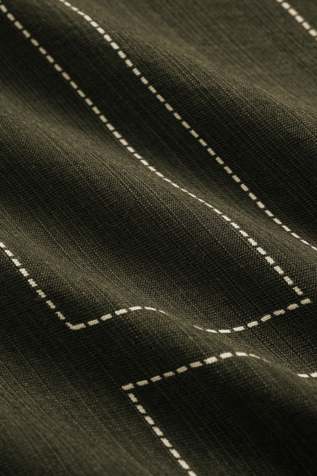 חצאית אסימטרית עם רוכסן וקשירה של פשתן, הדפס גיאומטרי 