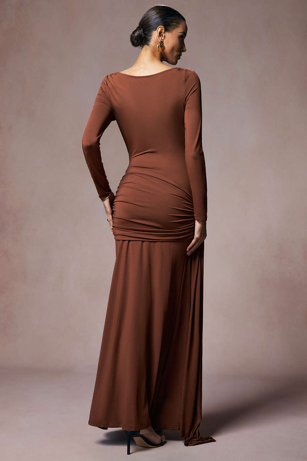 Round Neck Strappy Cut Out Maxi Dress