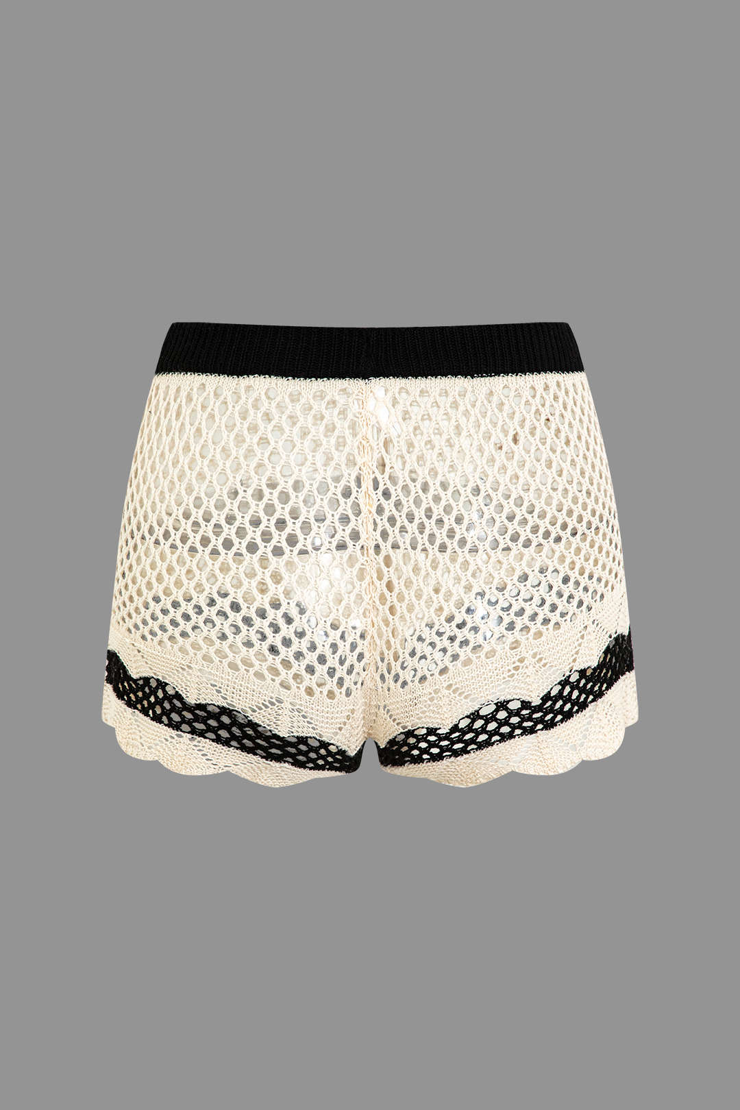 Conjunto Corto De Punto Con Escote En V Crochet Mujer