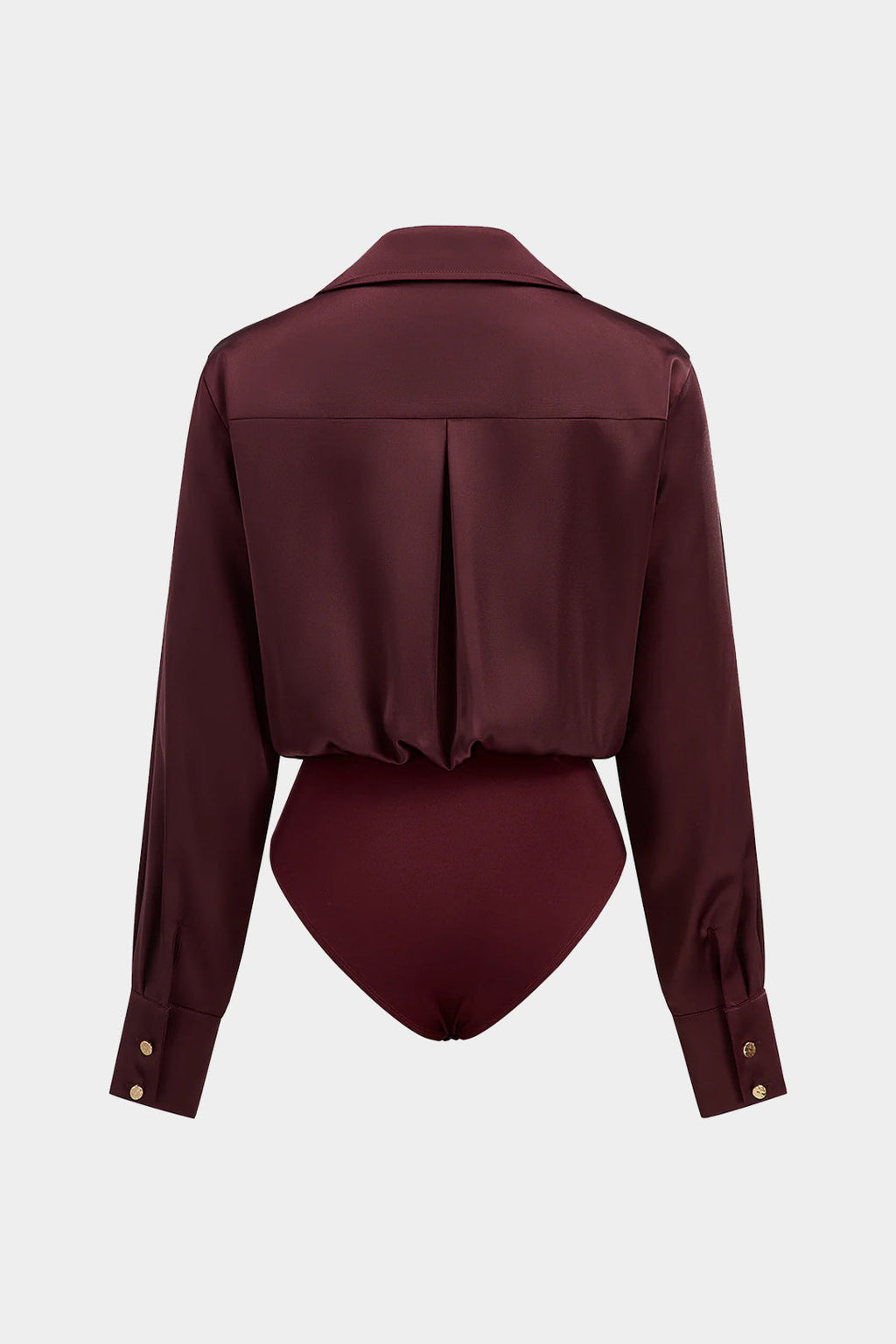 Satin Button Long Sleeve Bodysuit