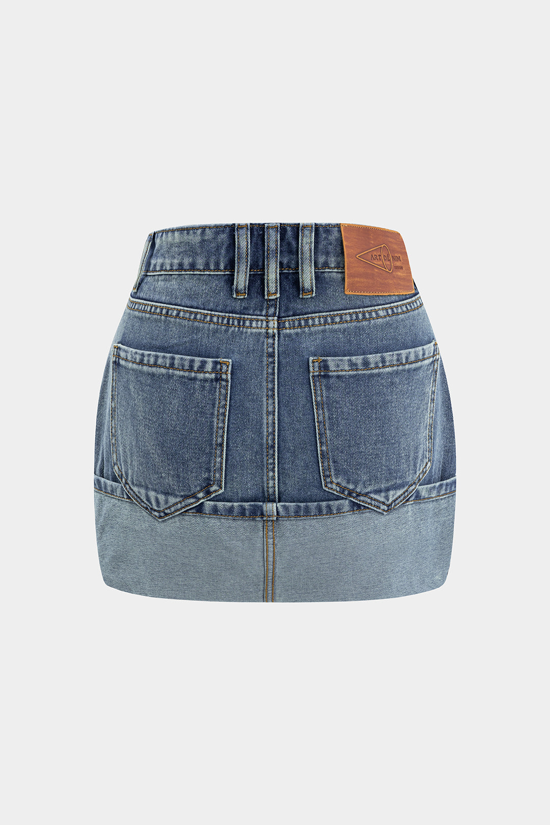 Falda Denim Lavado Con Bolsillos Para Uso Diario Casual
