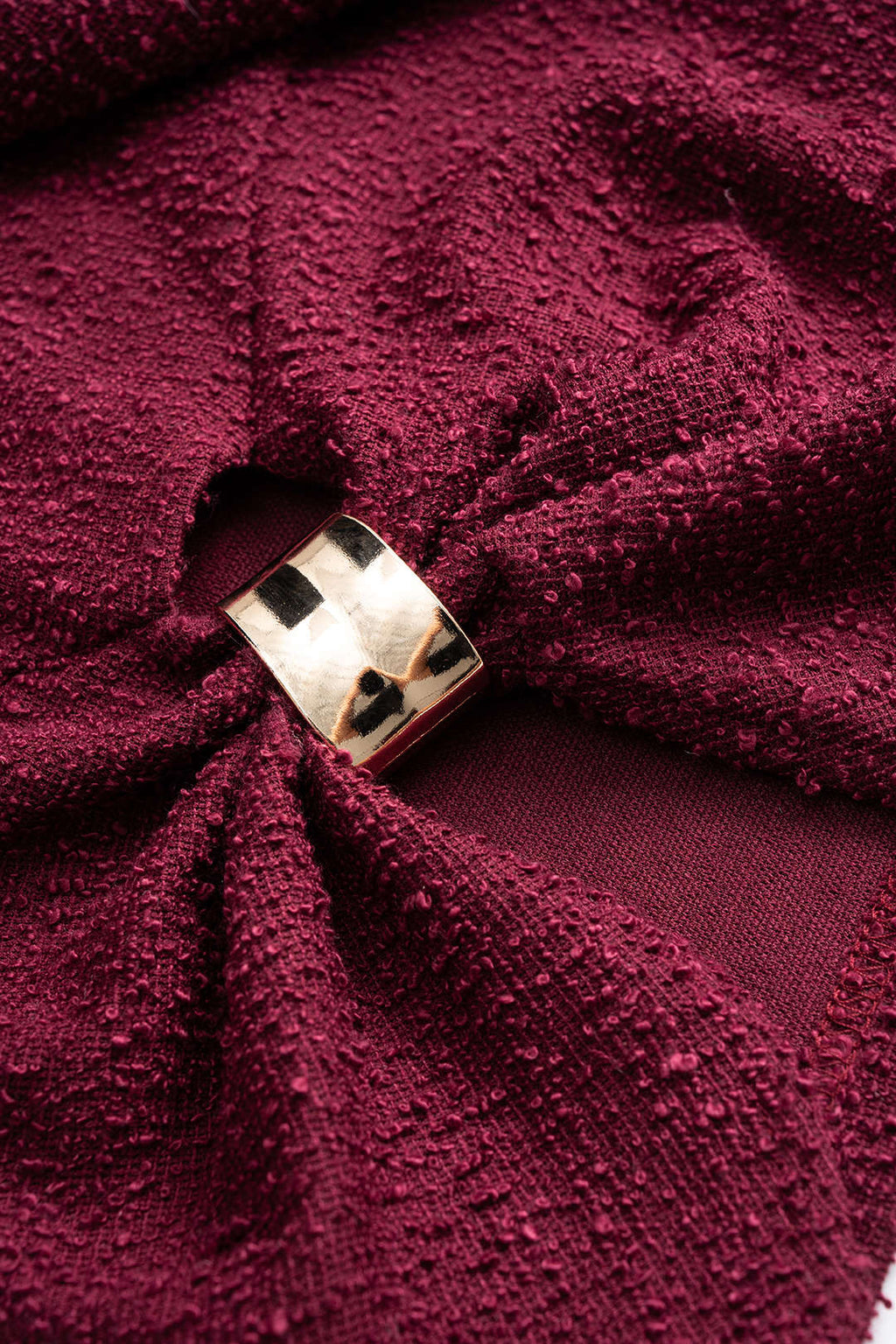 Metallic Decor Texture Long-Sleeve Top