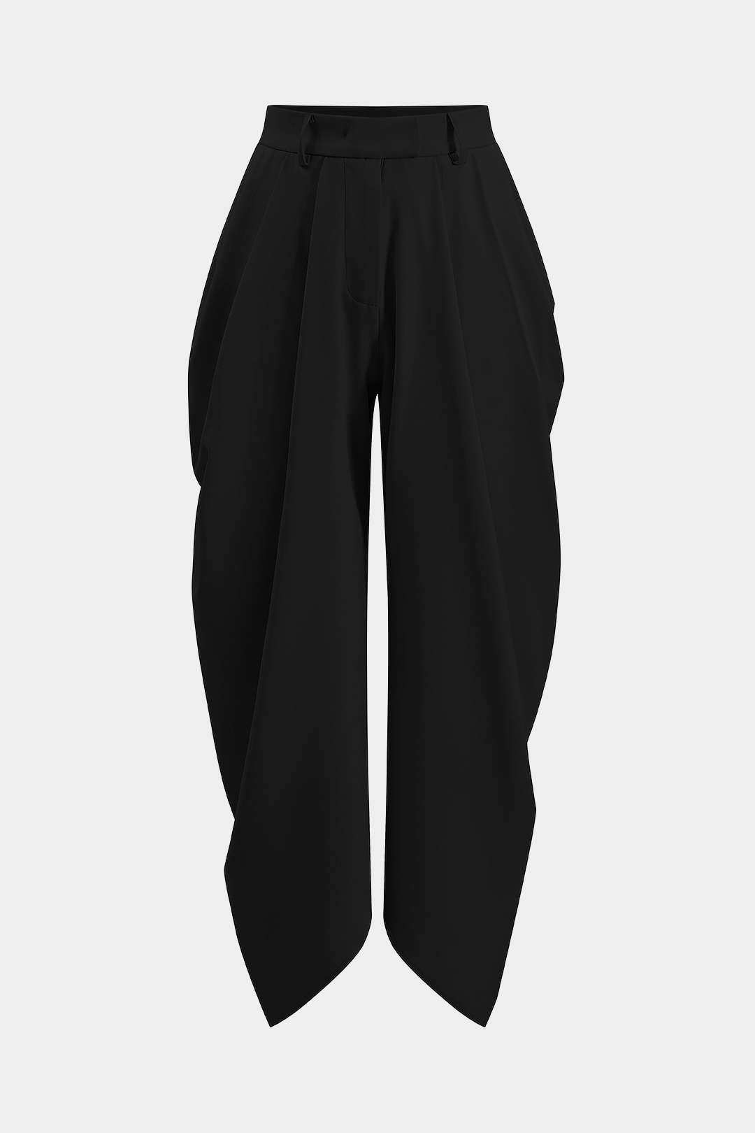 Pantalones Rectos Para Mujer Con Volante Y Drapado Brillante