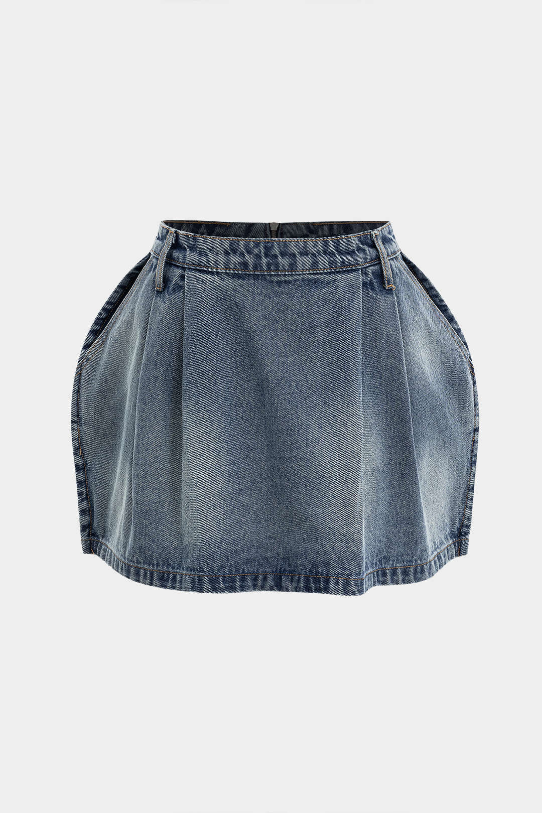 Minifalda Denim Volantes Estilo Moderno Silueta Elegante