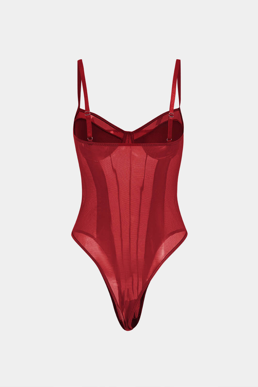 Corsé Bodysuit de Malla Sin Espalda con Escote Barco