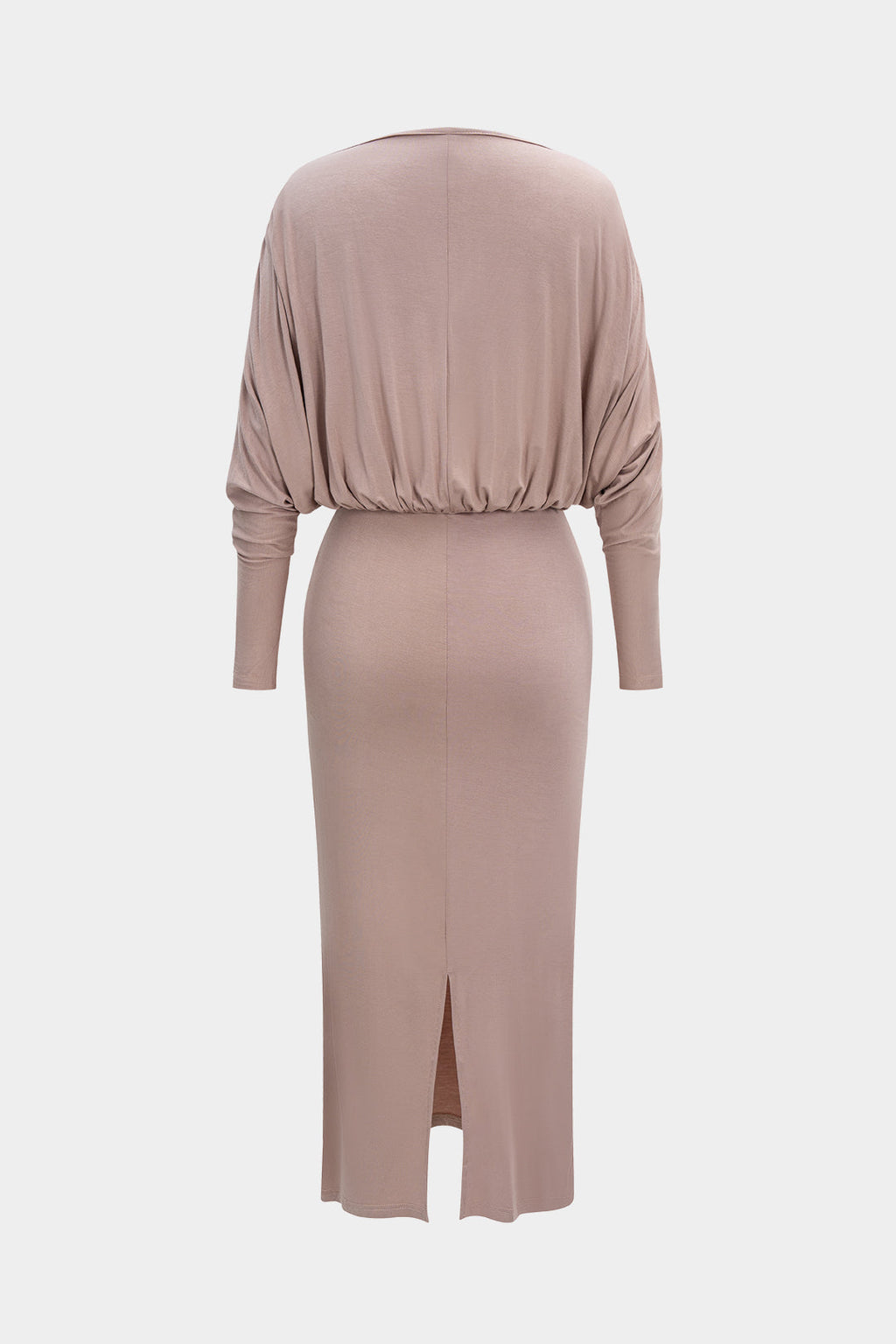 V-Neck Batwing Sleeve Ruched Maxi Dress