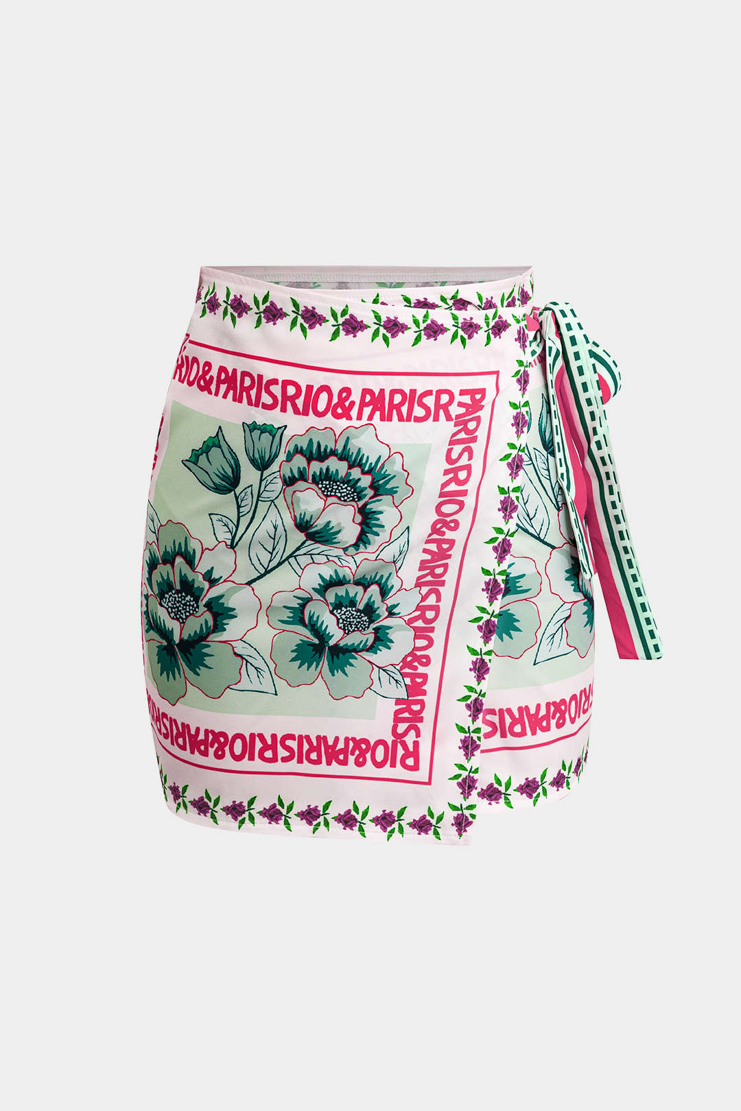 Falda Mini Envolvente Con Nudo Floral Ligera Uso Diario