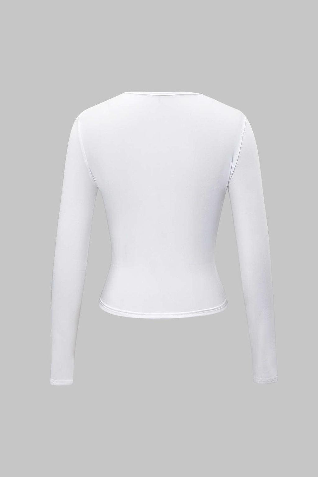 Blusa Minimalista Cuello Redondo Manga Larga Para Mujer