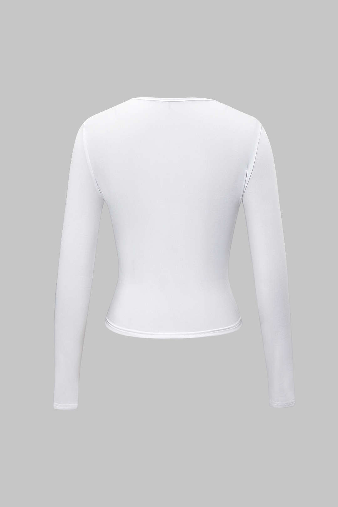 Blusa Minimalista Cuello Redondo Manga Larga Para Mujer