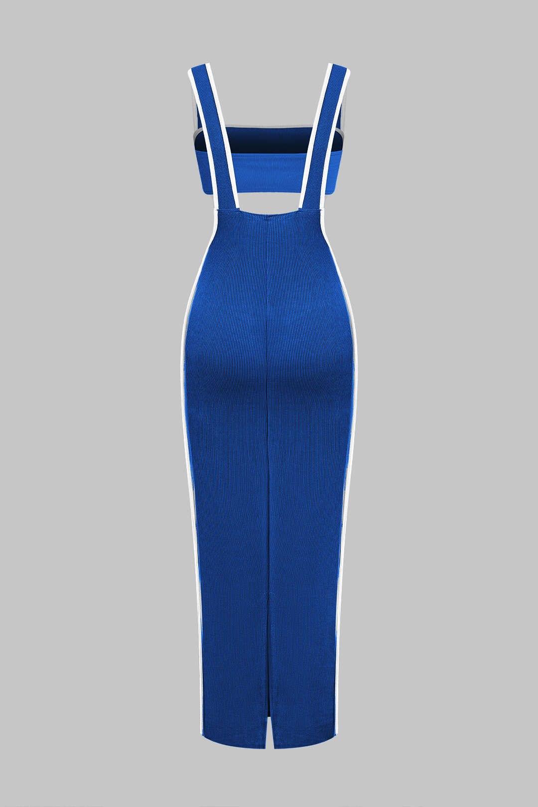 Conjunto Dos Piezas Tubo Salopette Vestido Borde Contraste