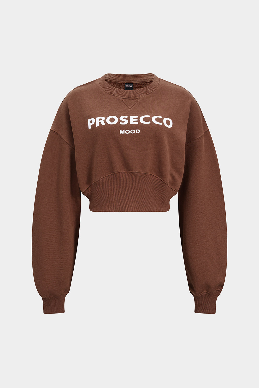 סווטשירט עם צווארון עגול ושרוולים ארוכים עם הדפס אותיות 