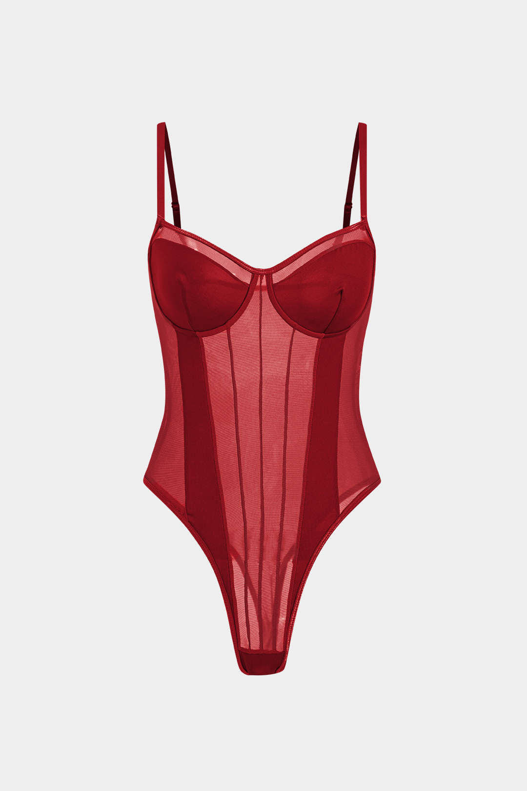 Corsé Bodysuit de Malla Sin Espalda con Escote Barco