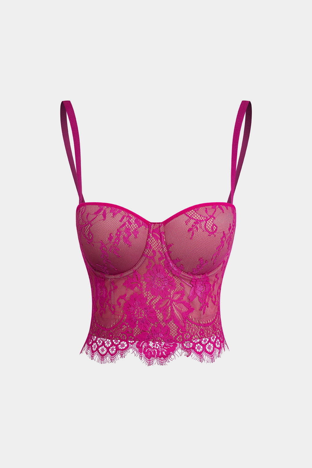 Top Bustier De Encaje Con Cierres De Gancho Y Ojal Lujoso