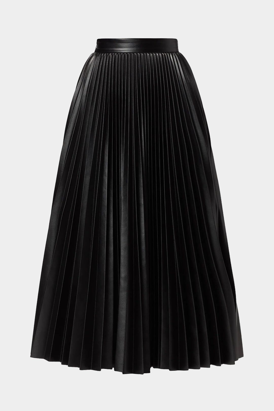 חצאית קפלים דמוית עור 