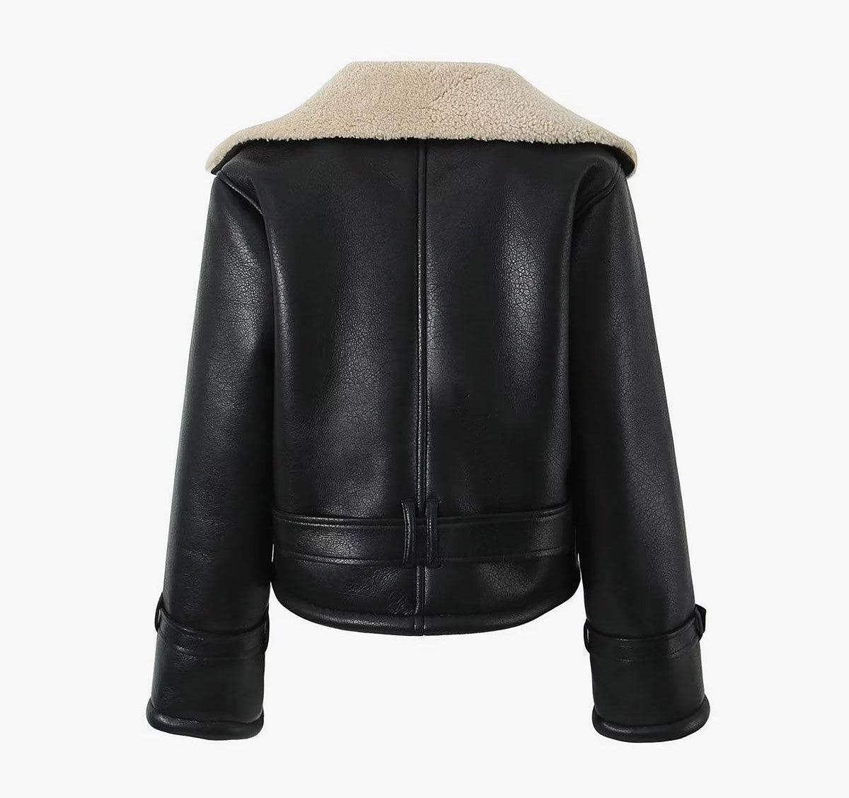 Chaqueta Slint Exterior Negro Brillante con Forro Crema
