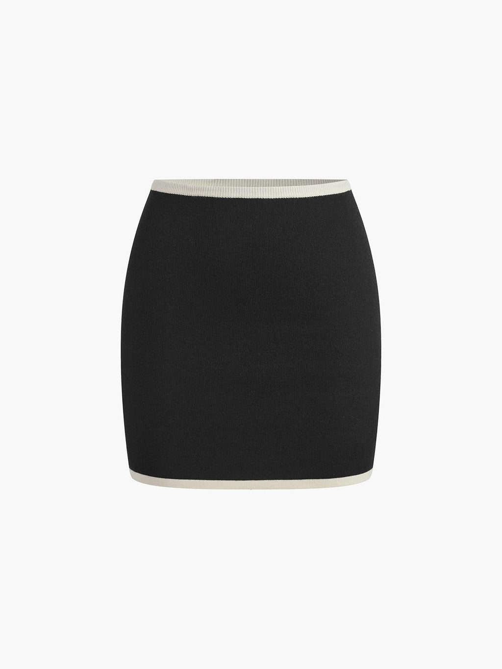 Conjunto Falda Mini de Punto con Paneles en Contraste Mujer