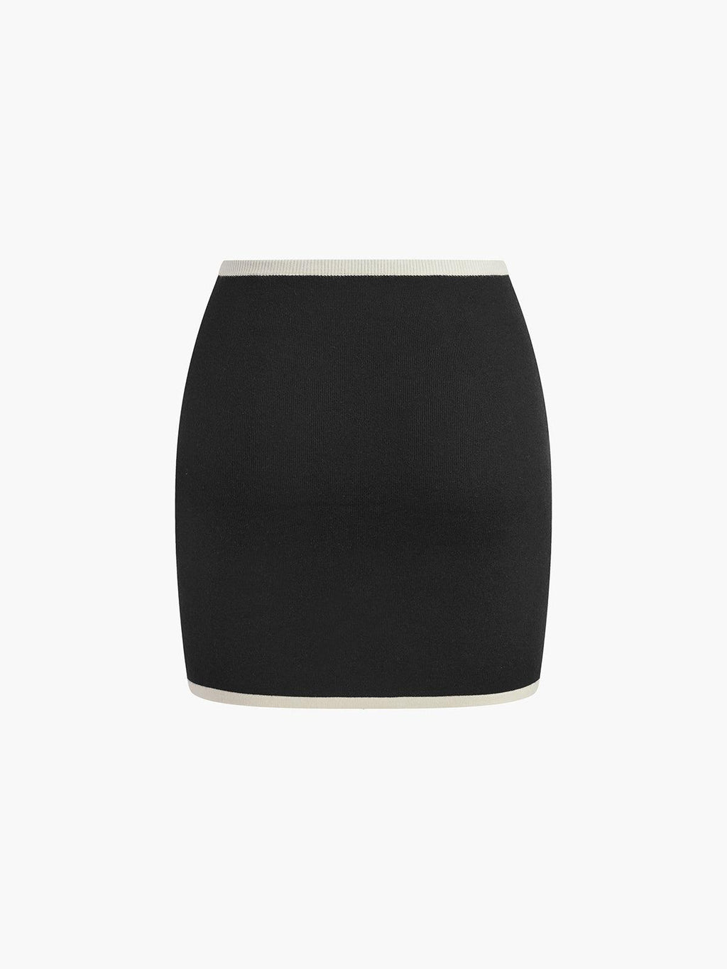 Conjunto Falda Mini de Punto con Paneles en Contraste Mujer