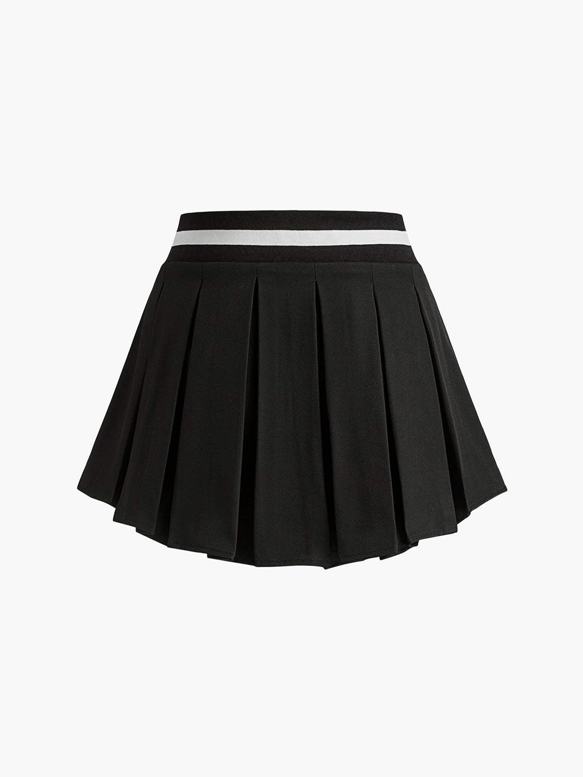 Falda Corta Plisada De Cintura Elástica Para Mujer