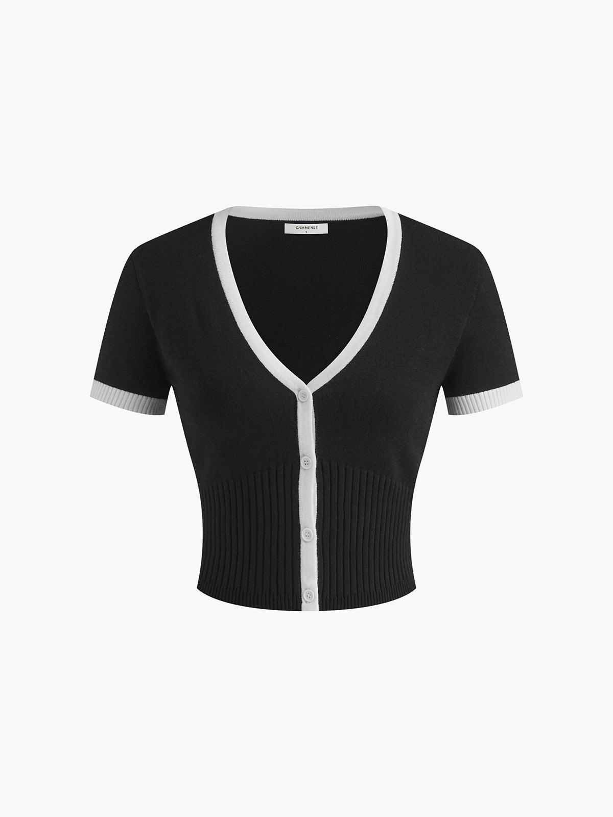 Conjunto Dos Piezas Tejido Blanco Y Negro Detalles Premium
