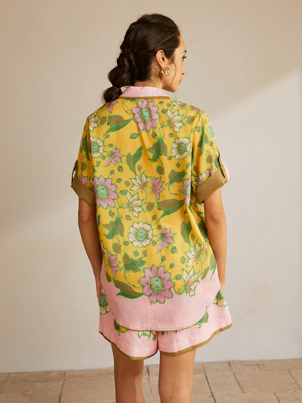 Conjunto Falda Y Short Estampado Con Ribete Contraste Mujer