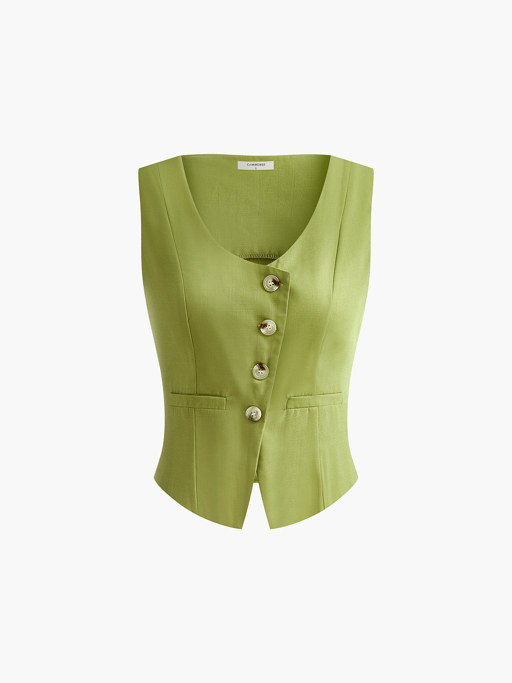 Conjunto De Shorts Plisados Asimétrico Verde Para Mujeres