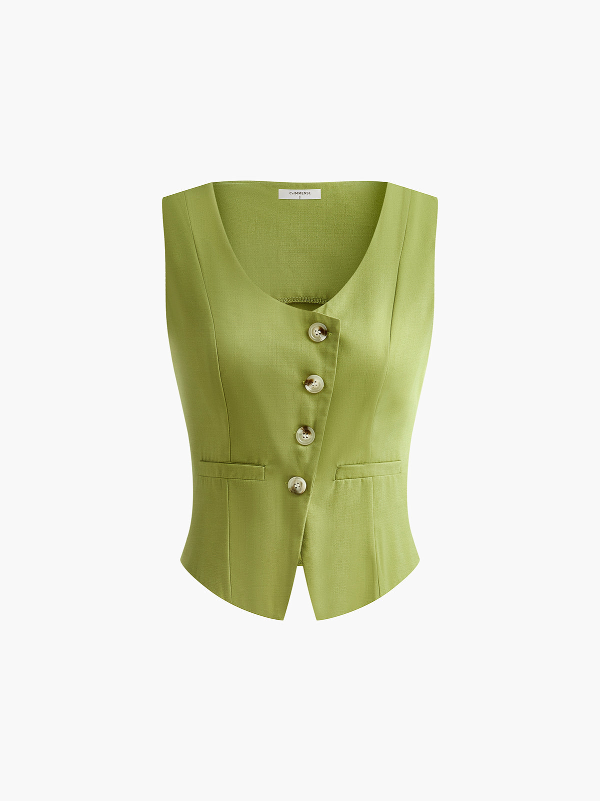Conjunto De Shorts Plisados Asimétrico Verde Para Mujeres
