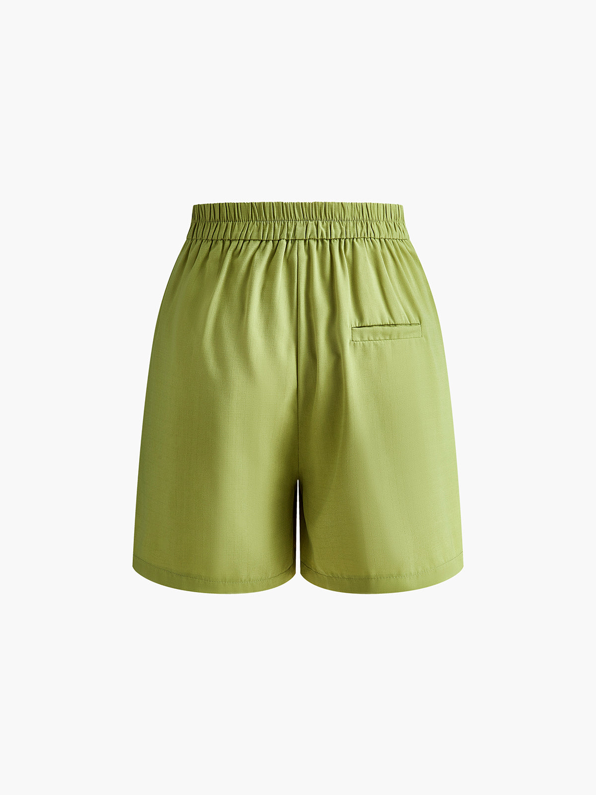 Conjunto De Shorts Plisados Asimétrico Verde Para Mujeres