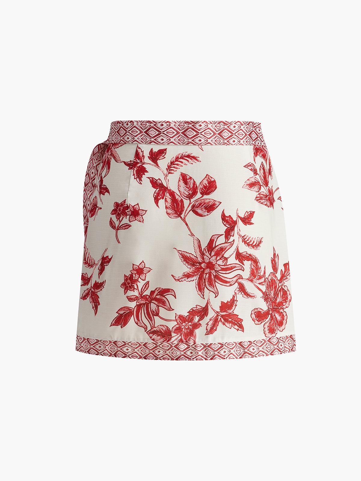 Falda Mini Estampada Con Cordón Para Mujer En Tela Tejida