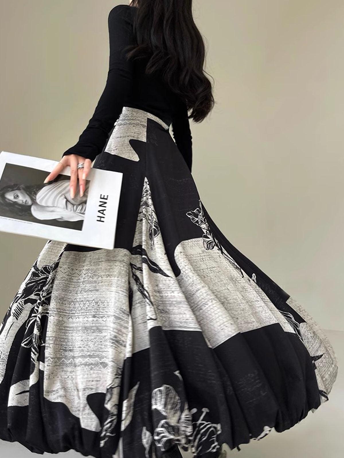 Falda Globo Con Patrón Textura Elegante Moderna Urbana