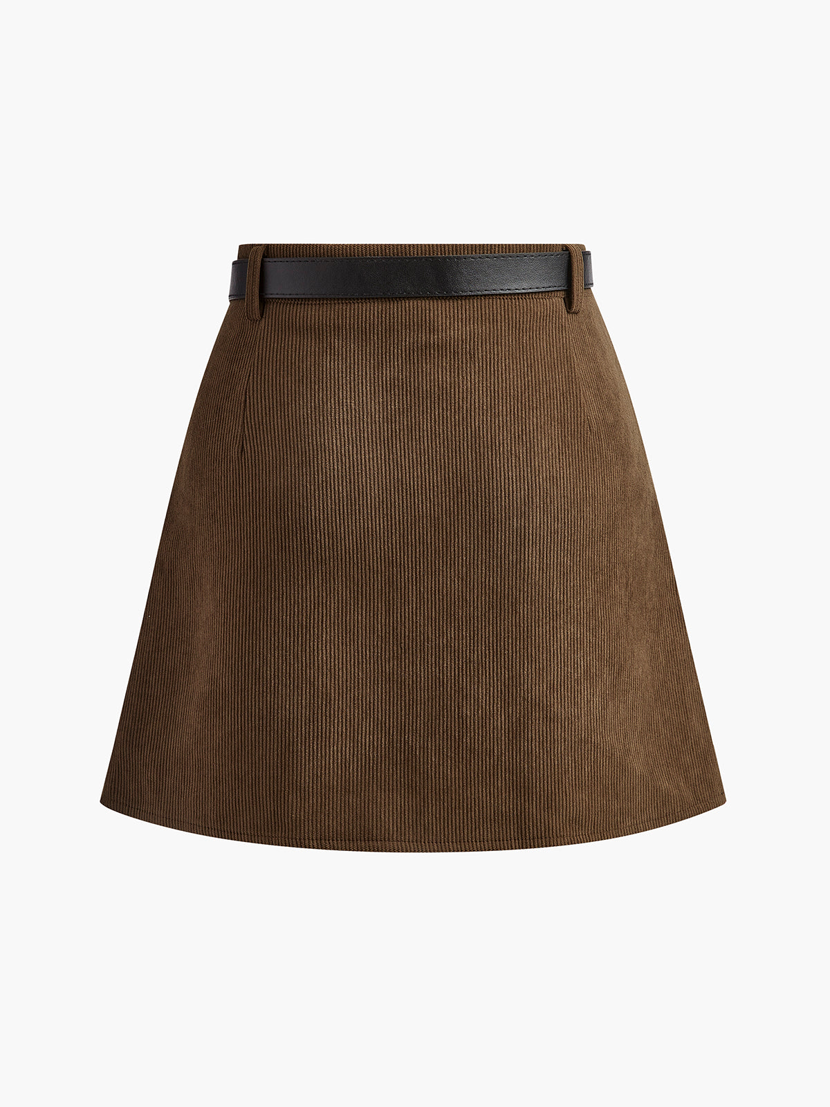 Falda Pana Con Cinturón De Cintura Alta Casual Elegante