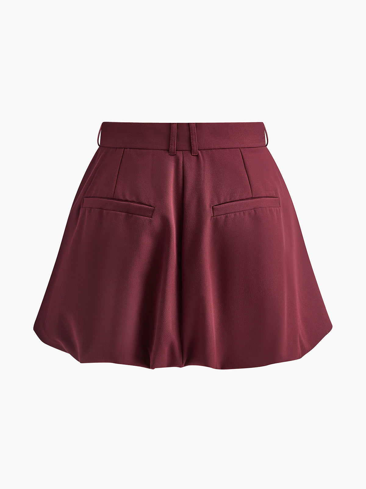 Falda Con Cordón En Cintura Burdeos Tejido Regular Elegante