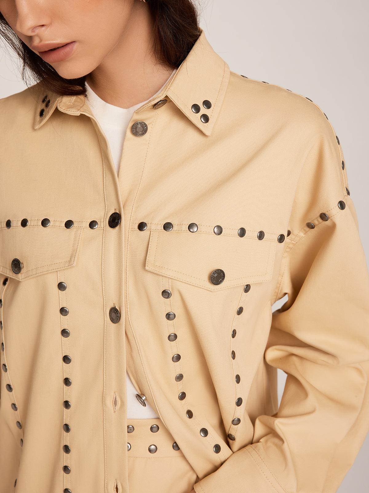 Conjunto Chaqueta Y Falda Tachuelas Elegantes Modernas