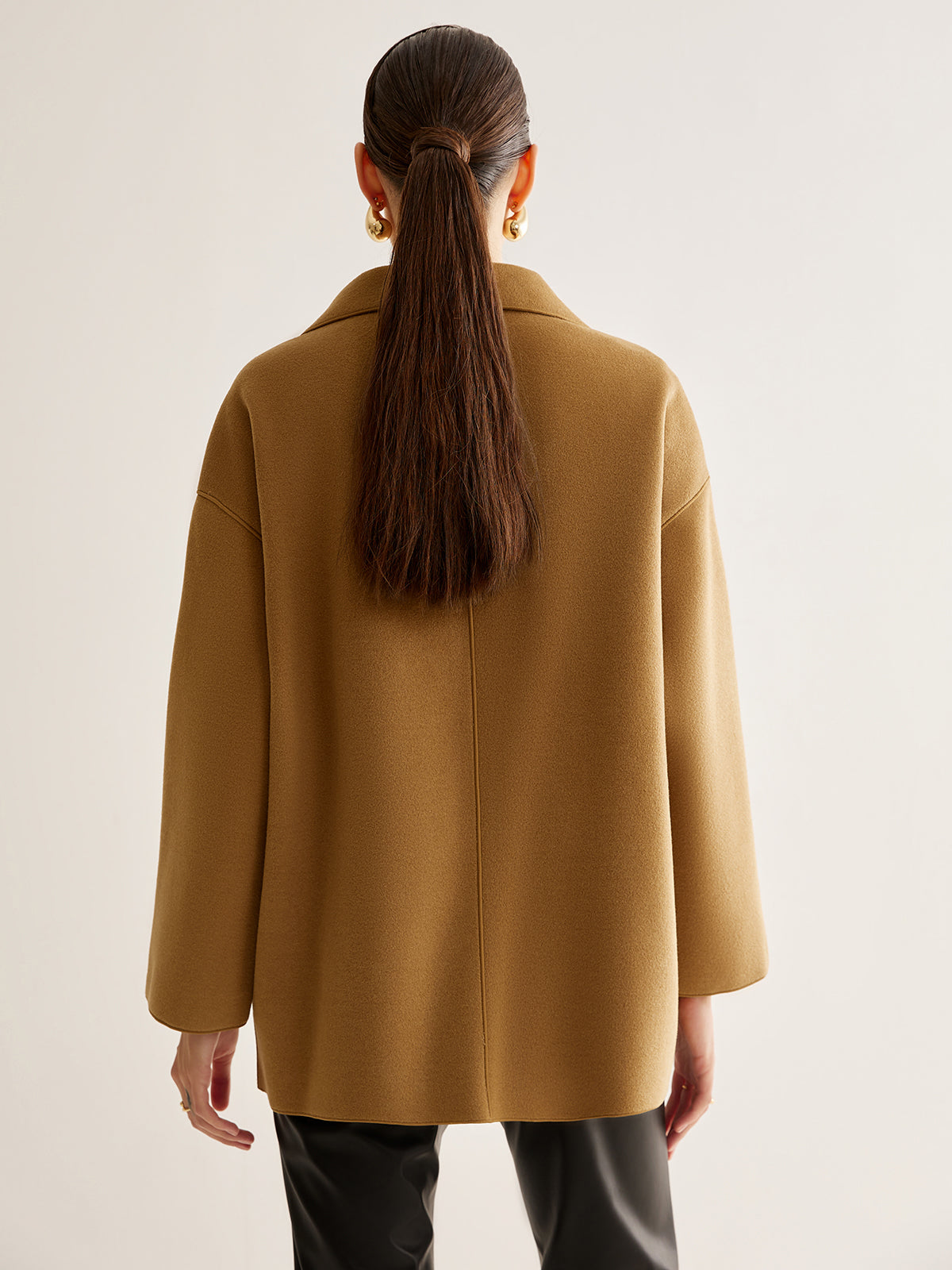 Chaqueta Oversized Con Solapa Clásica Casual Chic Moderna