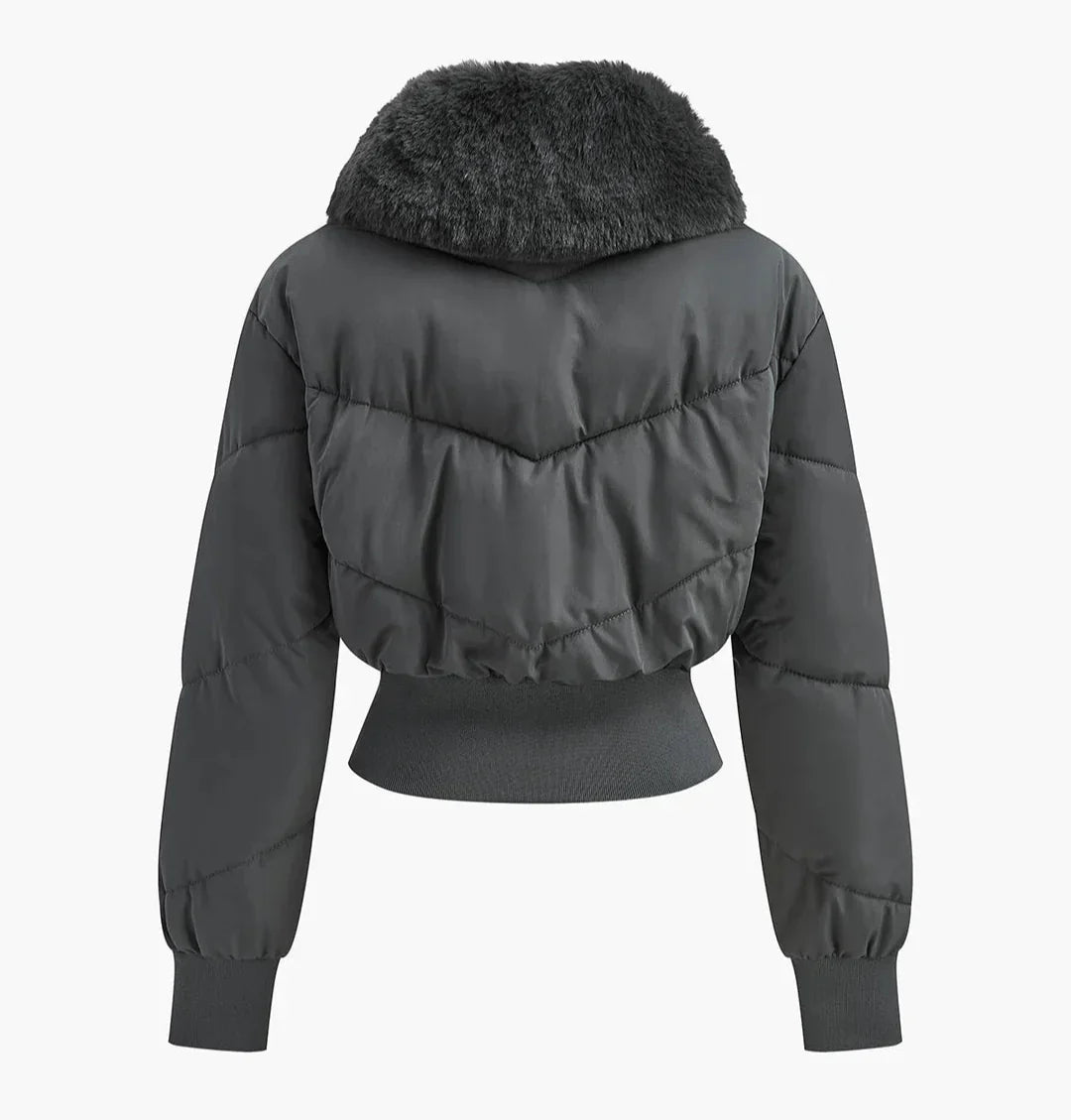 Abrigo Minimalista Gris Oscuro Cintura Elegante Mujer