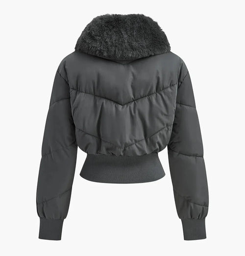 Abrigo Minimalista Gris Oscuro Cintura Elegante Mujer