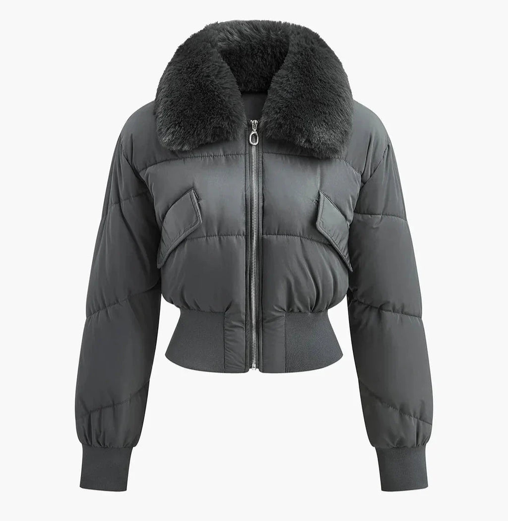 Abrigo Minimalista Gris Oscuro Cintura Elegante Mujer