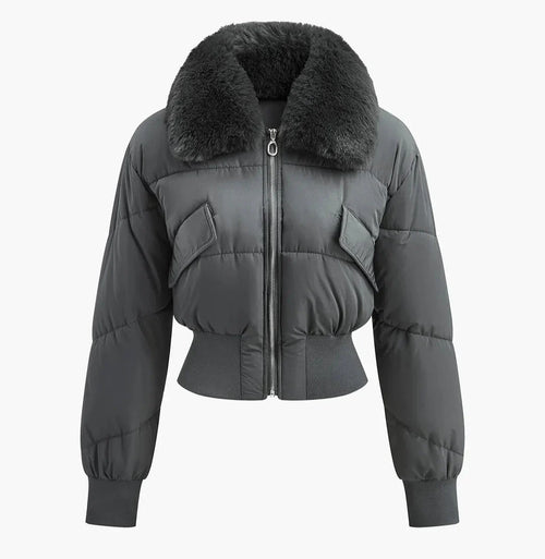 Abrigo Minimalista Gris Oscuro Cintura Elegante Mujer