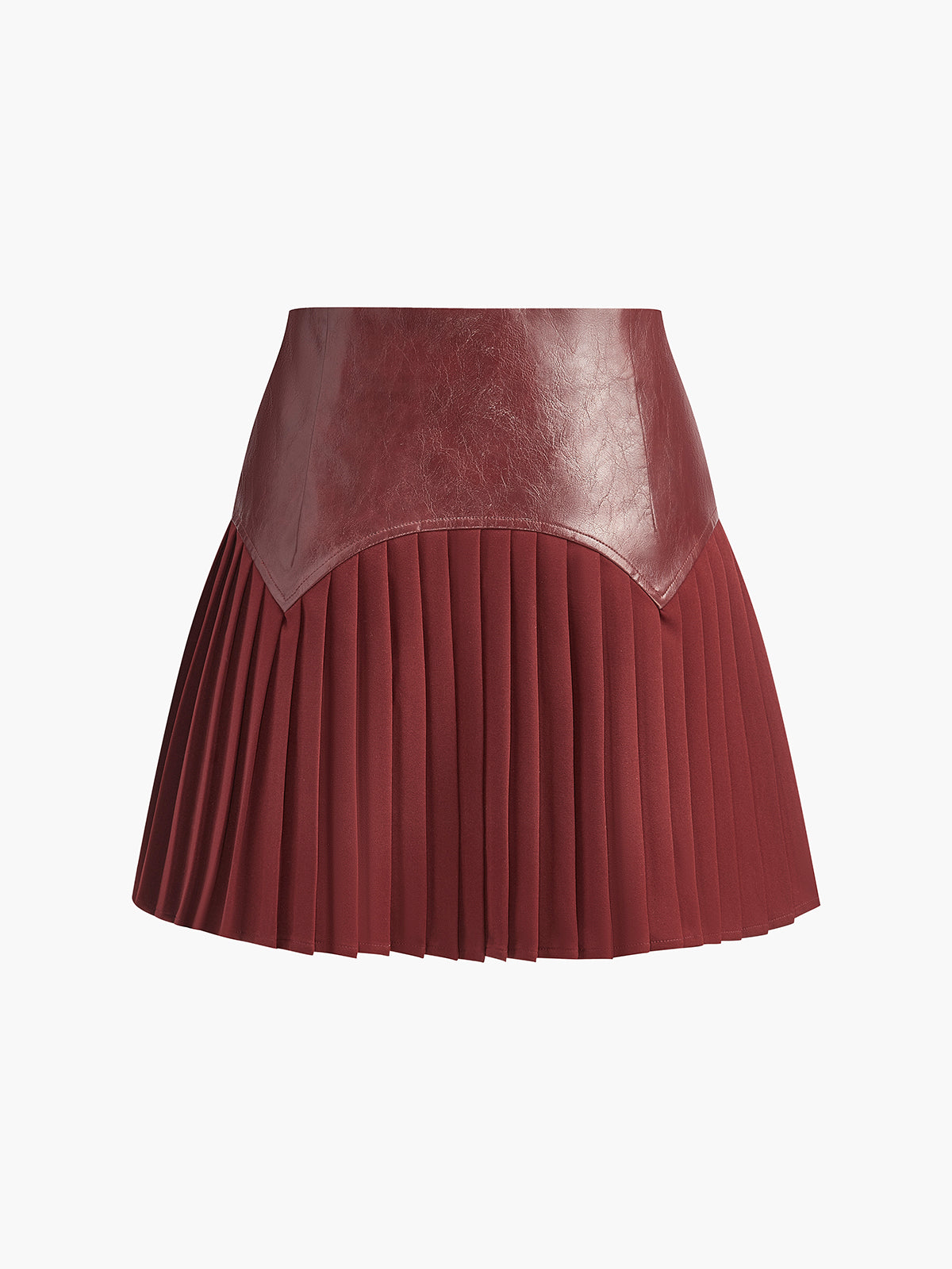 Falda Mini Cuero Sintético Con Volantes Para Mujer Casual