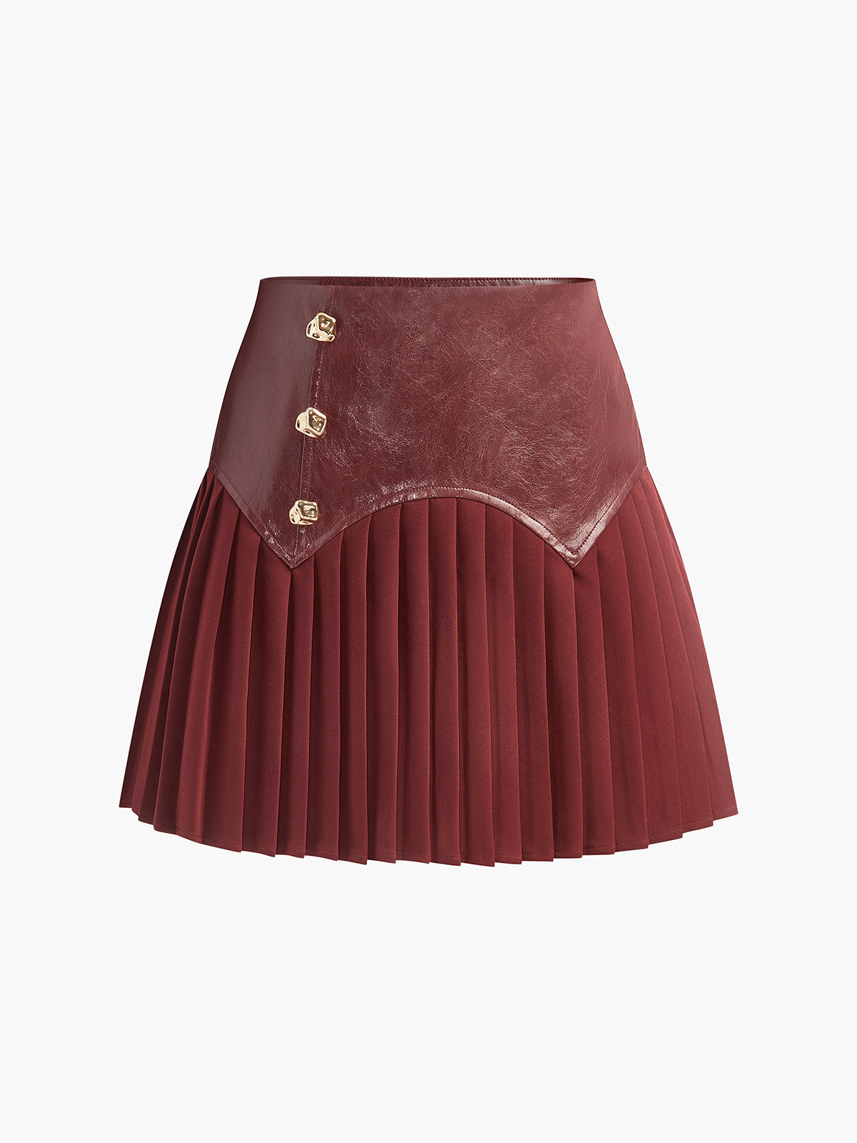 Falda Mini Cuero Sintético Con Volantes Para Mujer Casual