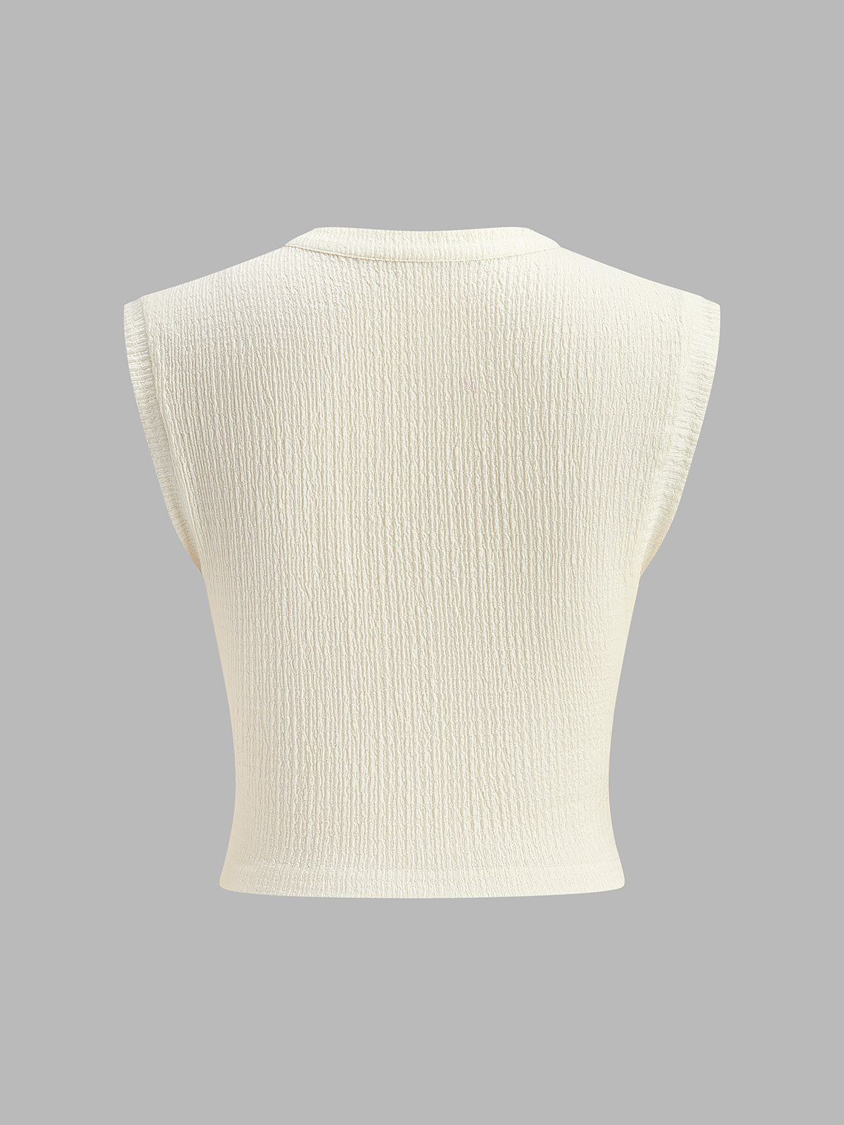 Blusa Sin Mangas Con Escote V Y Nudo Elástico Versátil