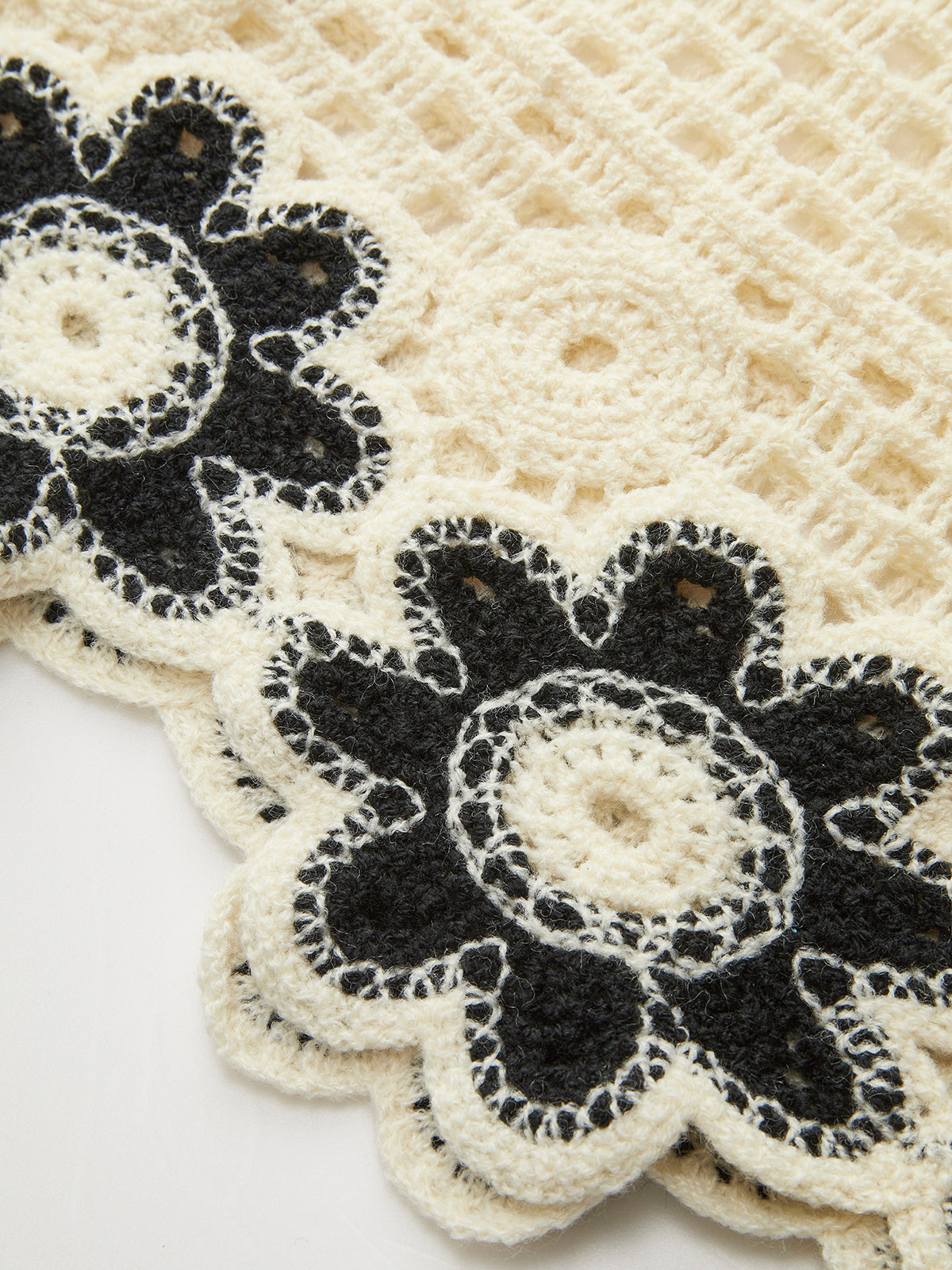 Conjunto Top Pantalón Crochet Floral Silueta Elegante