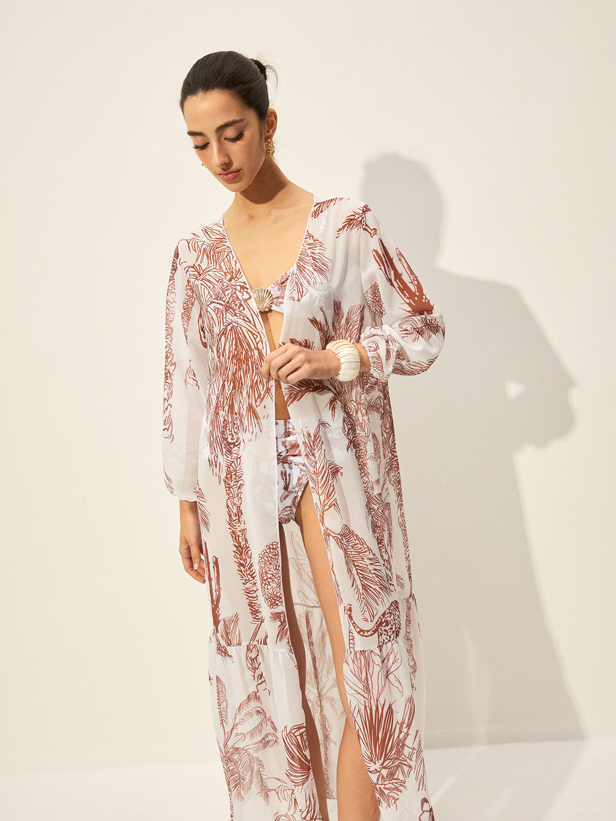 Falda Maxi Estampado Floral Chic Verano Relajado Ligero