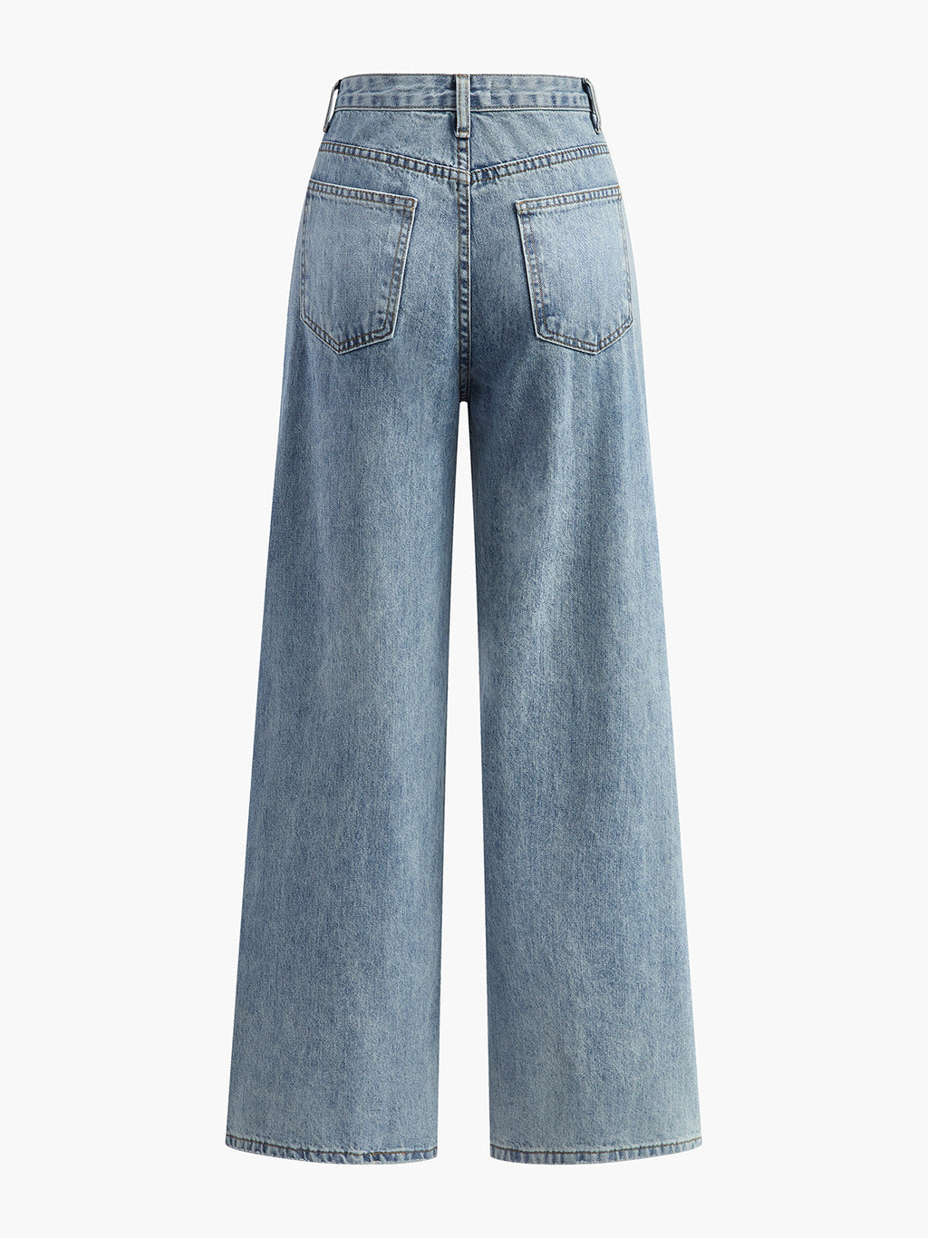 Vaquero Mujer Cintura Asimétrica Pierna Ancha Denim Oscuro
